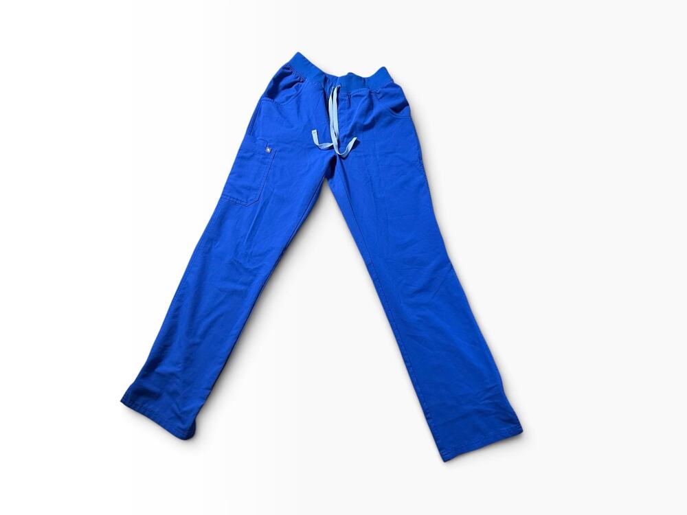 FIGS Kade Cargo Scrub Pants Women’s Royal Blue Straight Leg 1000219
